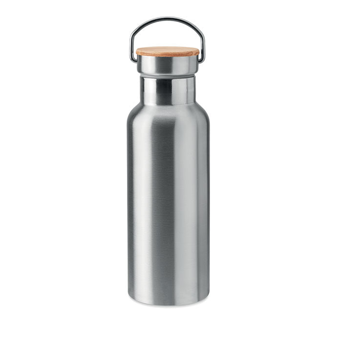 Termo flaška z dvojno steno z bambus pokrovom 500 ml