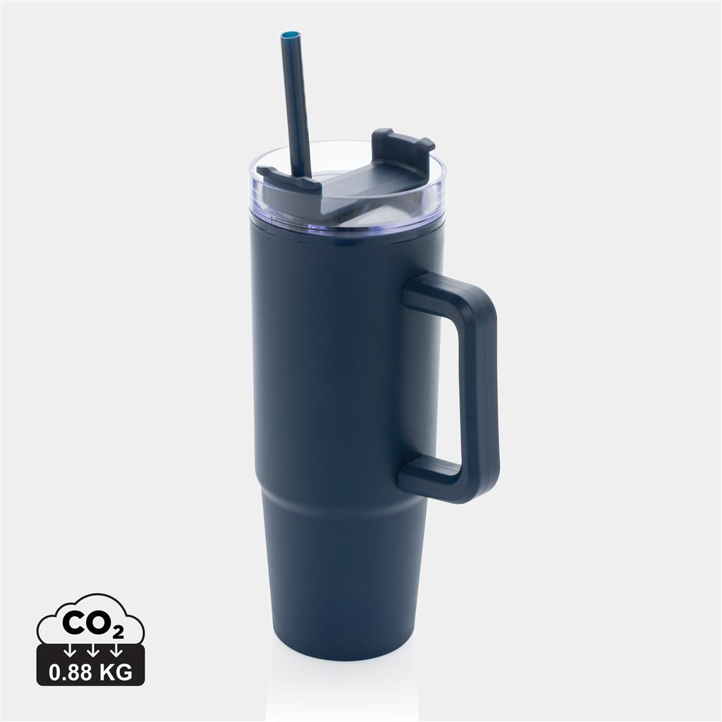 Tana lonček 900 ml z dvojno steno s slamico iz reciklirane plastike