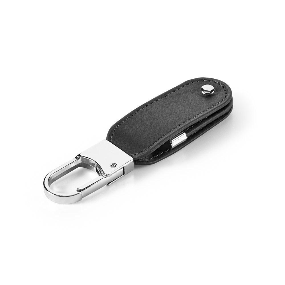 USB 16 GB obesek umetno usnje s karabinom